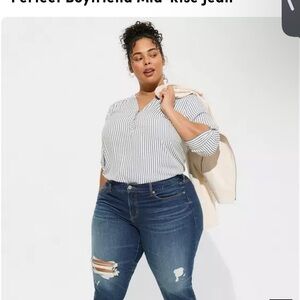 Torrid Dark Blue Boyfriend Jeans